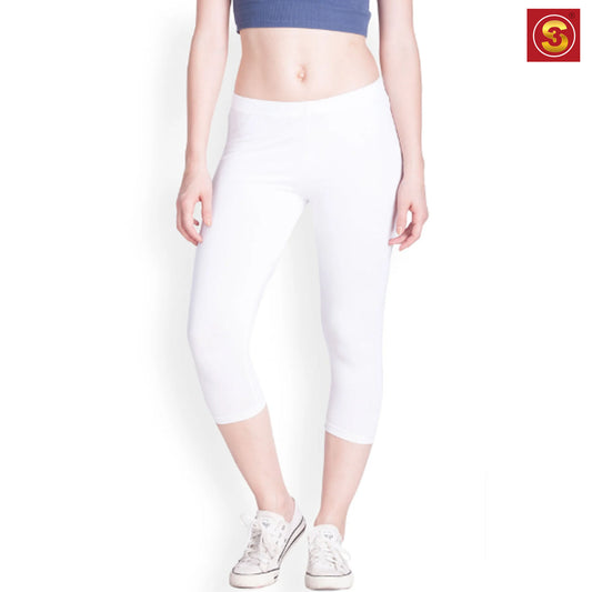 White Capri Leggings(S3L00027)