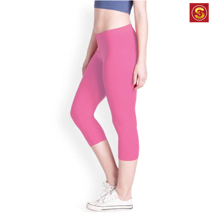 Dark Pink Capri Leggings(S3L00028)