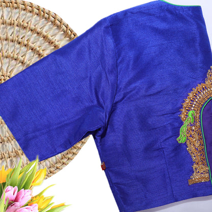 Artistry Unleashed: Designer Blouse Inspired by Thiruvatchi Arch with Exquisite Maggam Handicrafts Work | Heavy Maggam Work