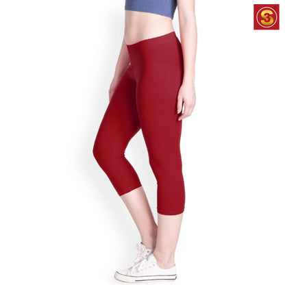 Red Capri Leggings(S3L00022)