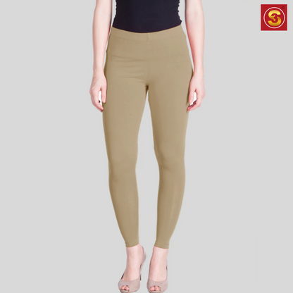 Lyra Beige Ankle Length Leggings(S3L0020)