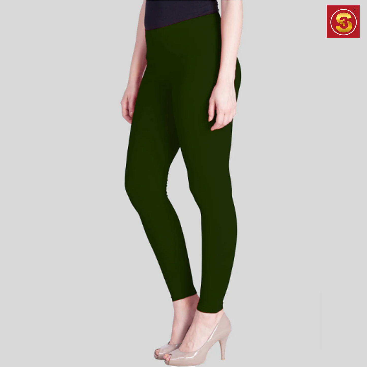 Lyra Green Ankle Length Leggings(S3L0005)