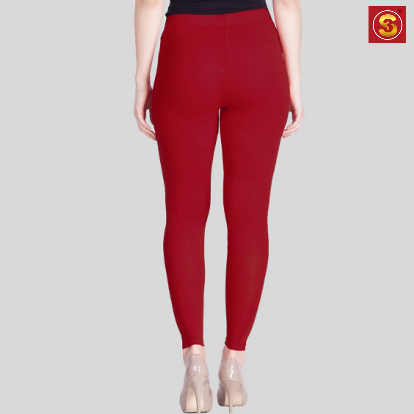 Lyra Red Ankle Length Leggings(S3L0004)