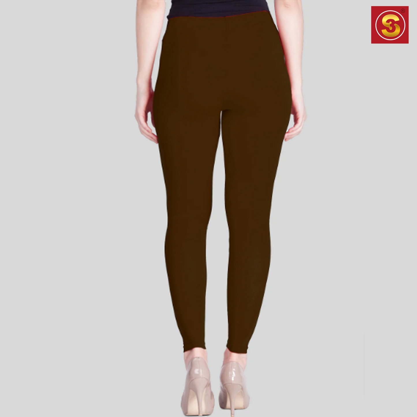 Lyra Brown Ankle Length Leggings(S3L0015)