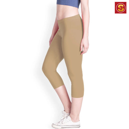 Beige Capri Leggings(S3L00033)