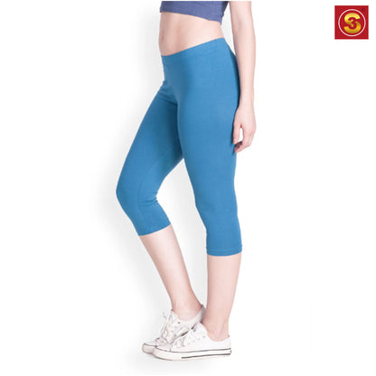 Blue Capri Leggings(S3L00032)