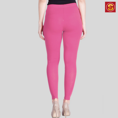 Lyra Dark Pink Ankle Length Leggings(S3L0006)