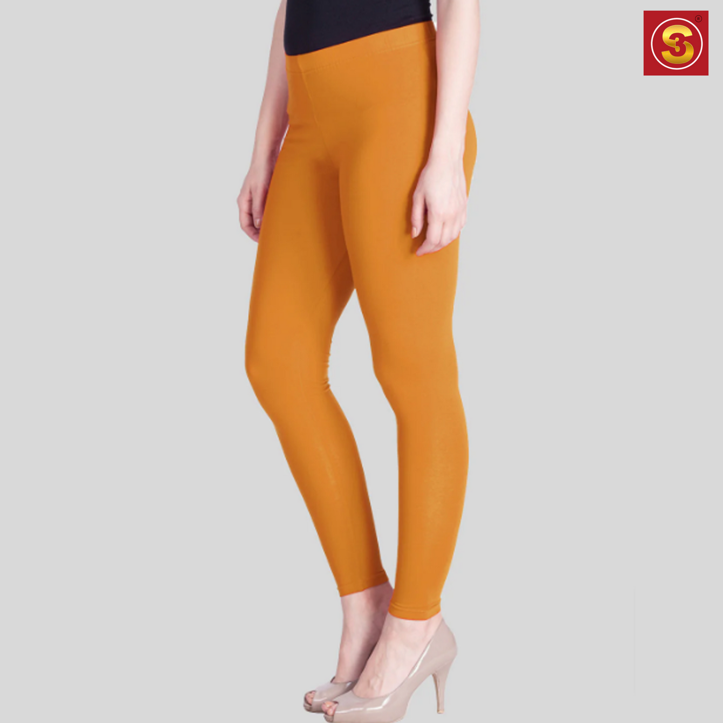 Lyra Yellow Ankle Length Leggings(S3L0011)