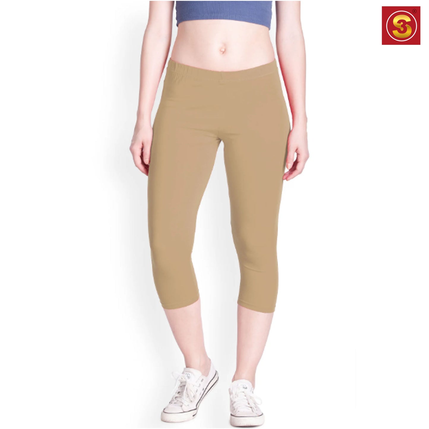 Beige Capri Leggings(S3L00033)