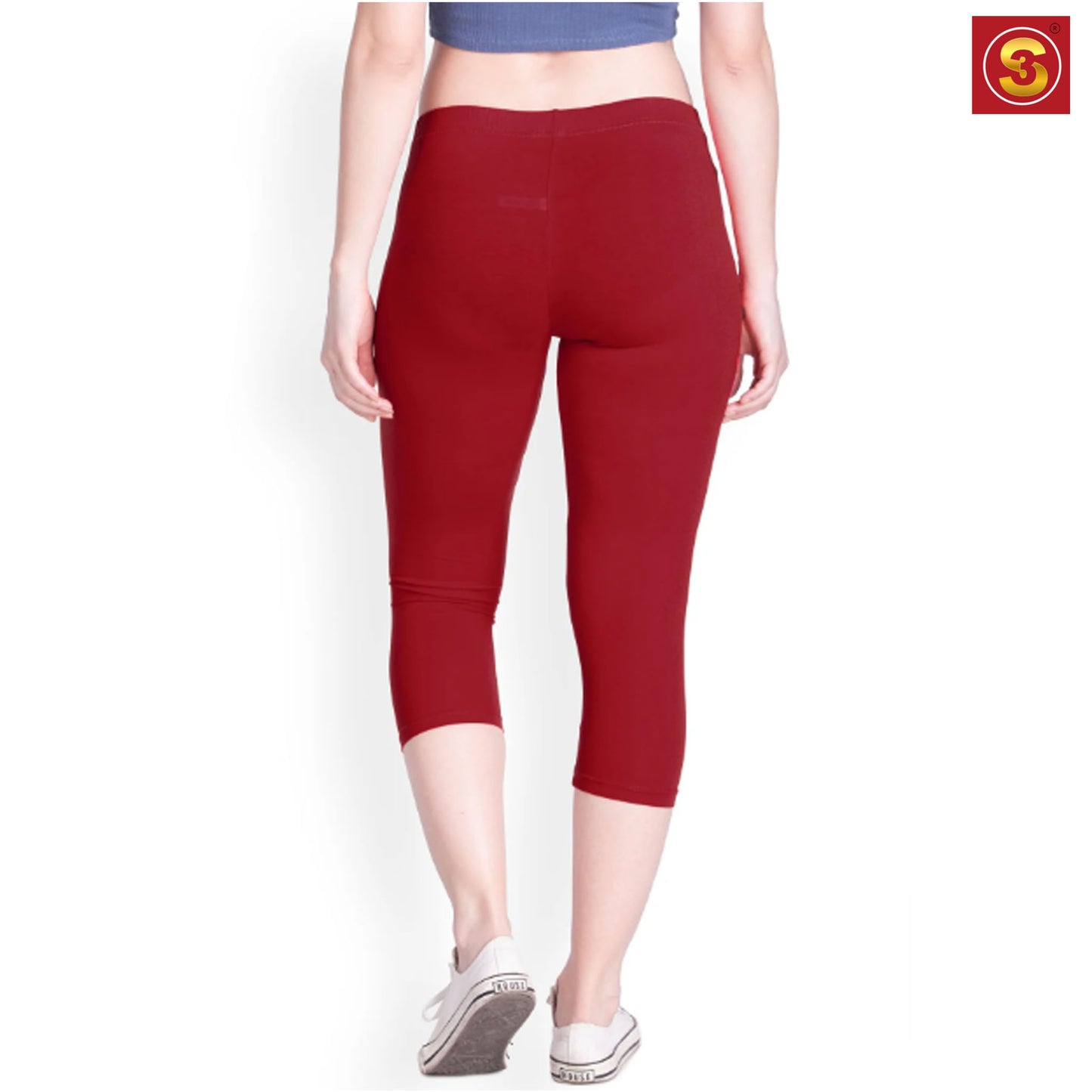 Red Capri Leggings(S3L00022)