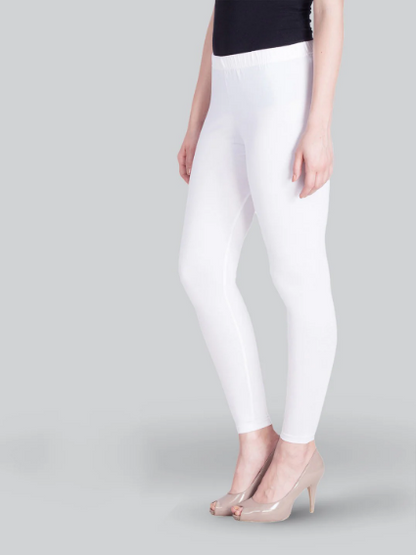 Lyra White Ankle Length Leggings(S3L0016)