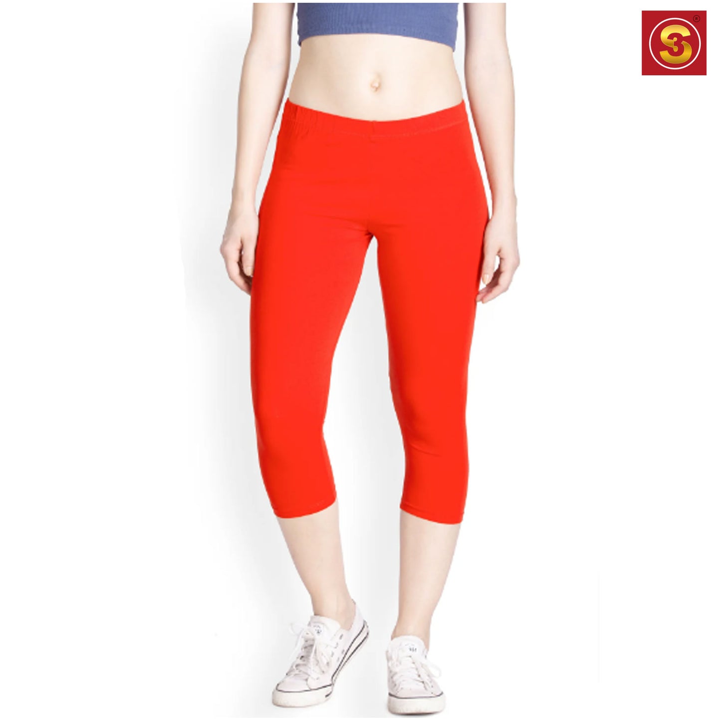 Orange Capri Leggings(S3L00035)