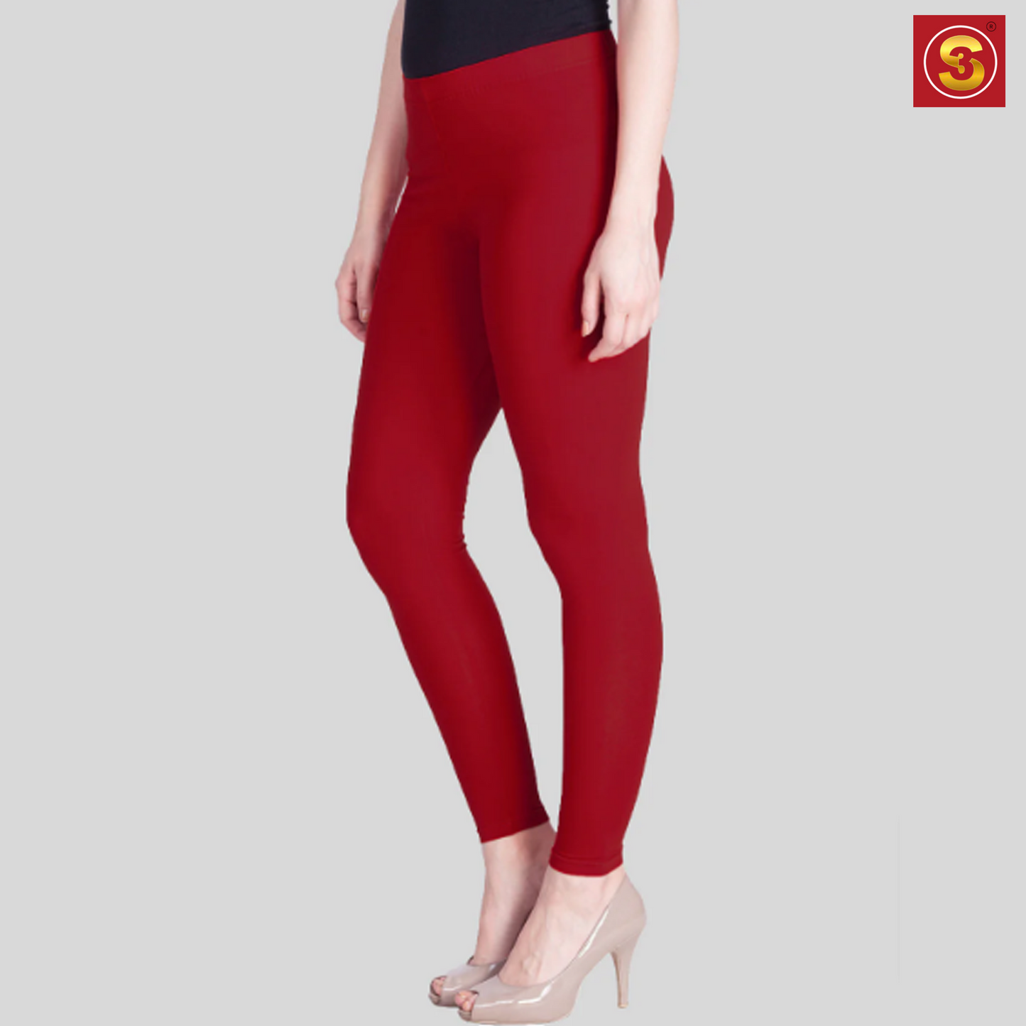 Lyra Red Ankle Length Leggings(S3L0004)