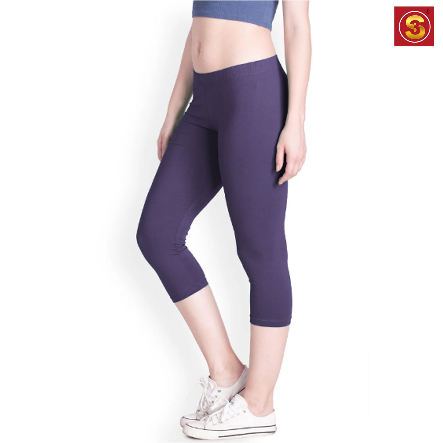 Purple Capri Leggings(S3L00030)