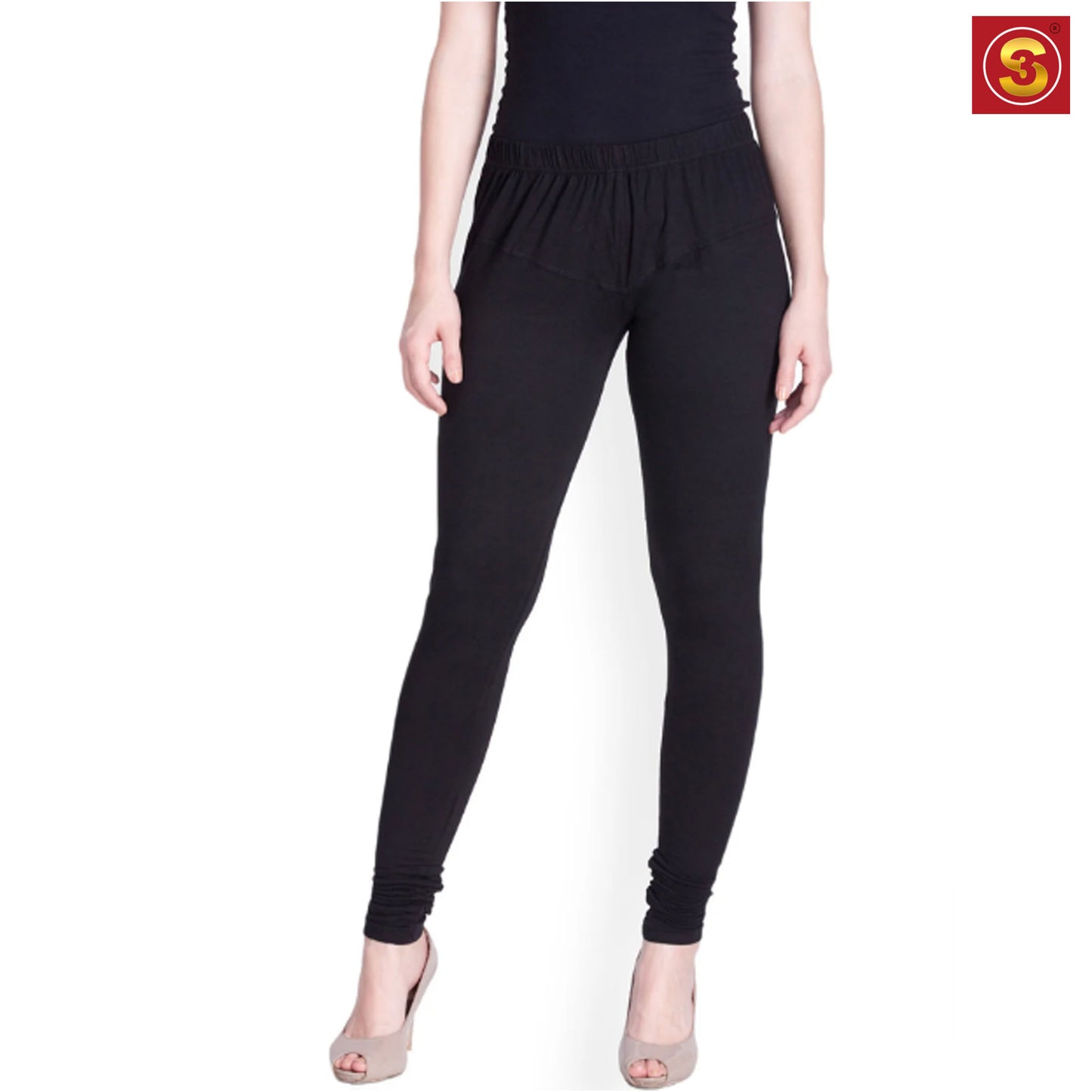 Black Premium Churidar Leggings(S3L00058)