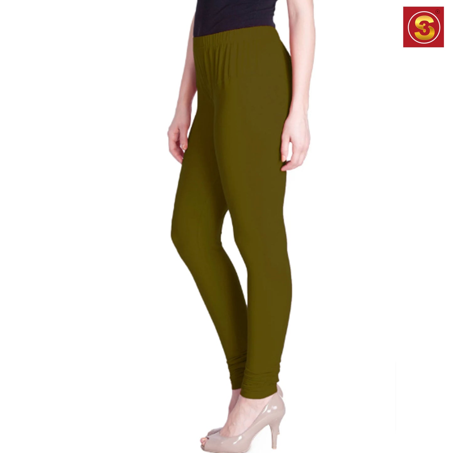 Lyra Olive Premium Churidar Leggings(S3L00076)