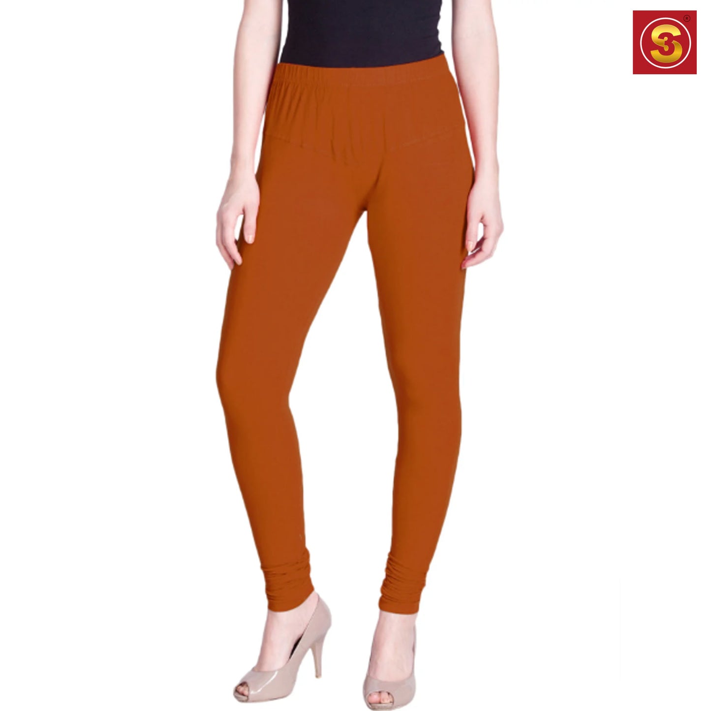 Lyra Orange Premium Churidar Leggings(S3L00073)