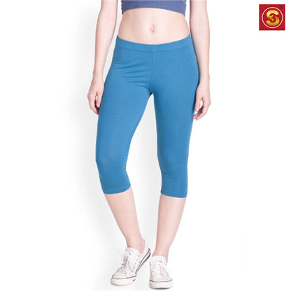 Blue Capri Leggings(S3L00032)