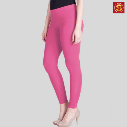 Lyra Dark Pink Ankle Length Leggings(S3L0006)