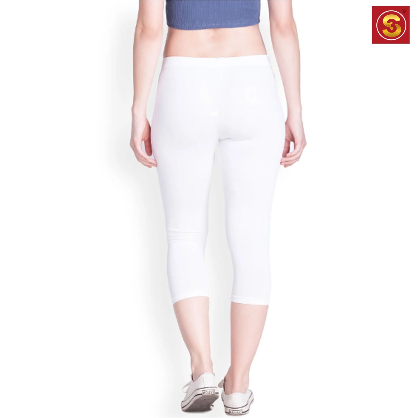 White Capri Leggings(S3L00027)