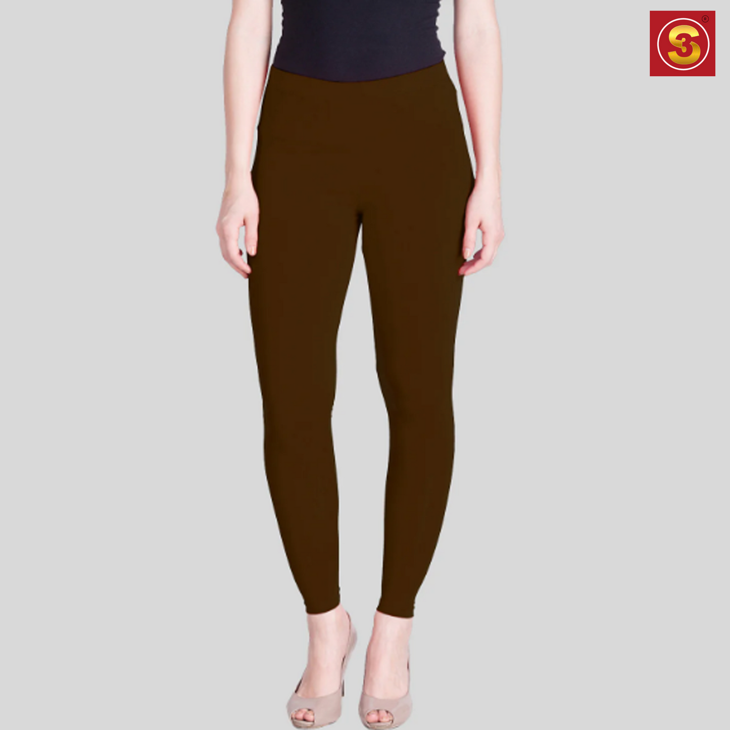 Lyra Brown Ankle Length Leggings(S3L0015)