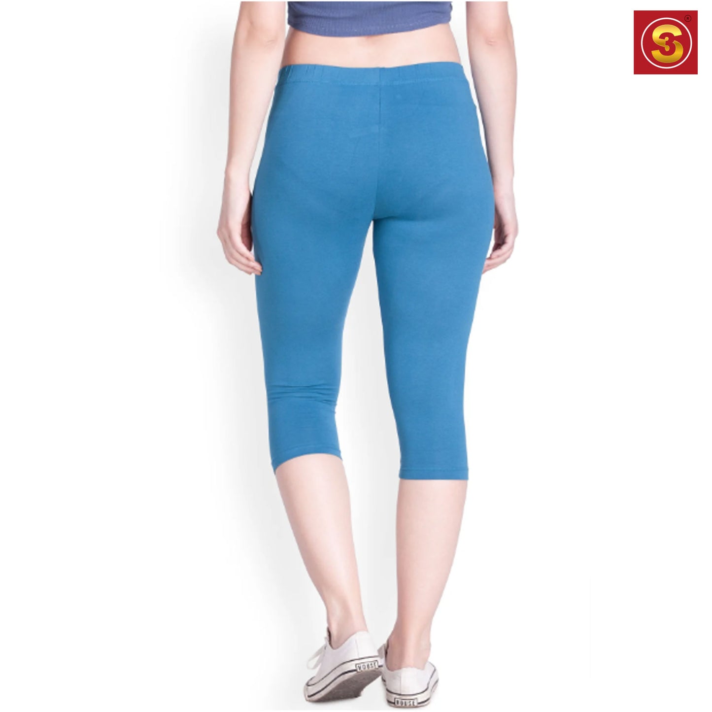 Blue Capri Leggings(S3L00032)