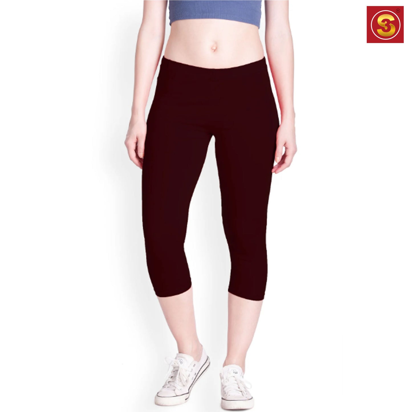 Maroon Capri Leggings(S3L00023)