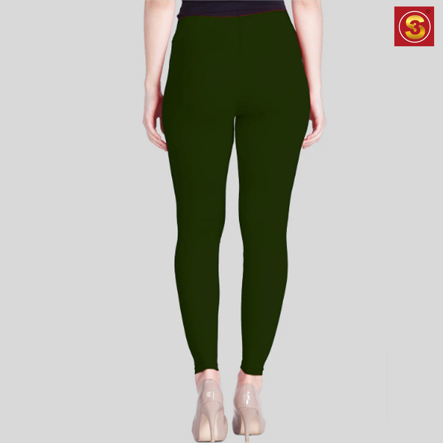 Lyra Green Ankle Length Leggings(S3L0005)