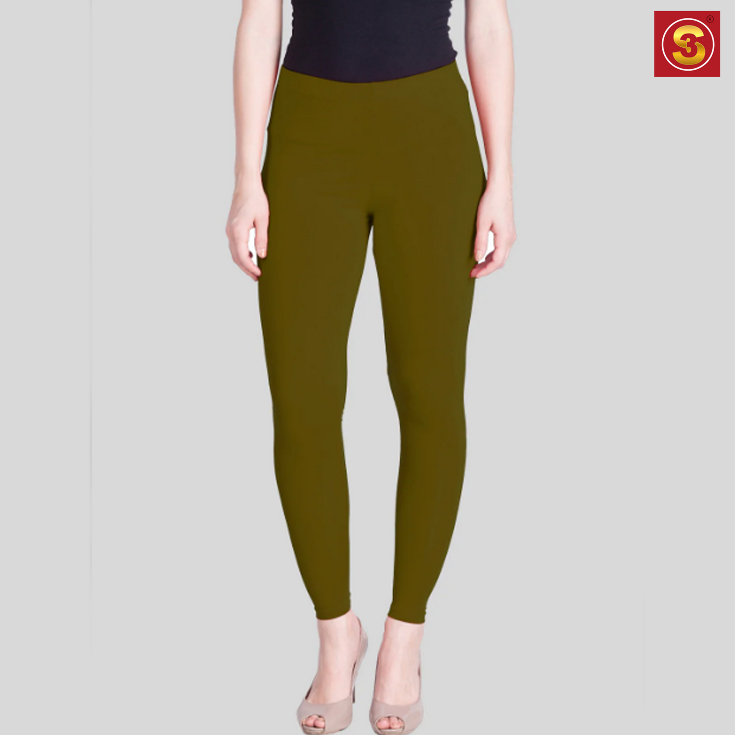 Lyra Olive Ankle Length Leggings(S3L0018)