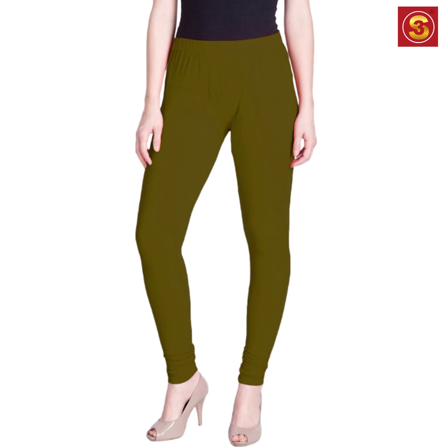 Lyra Olive Premium Churidar Leggings(S3L00076)