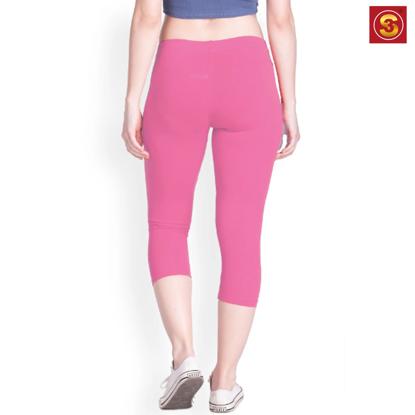 Pink Capri Leggings(S3L00036)