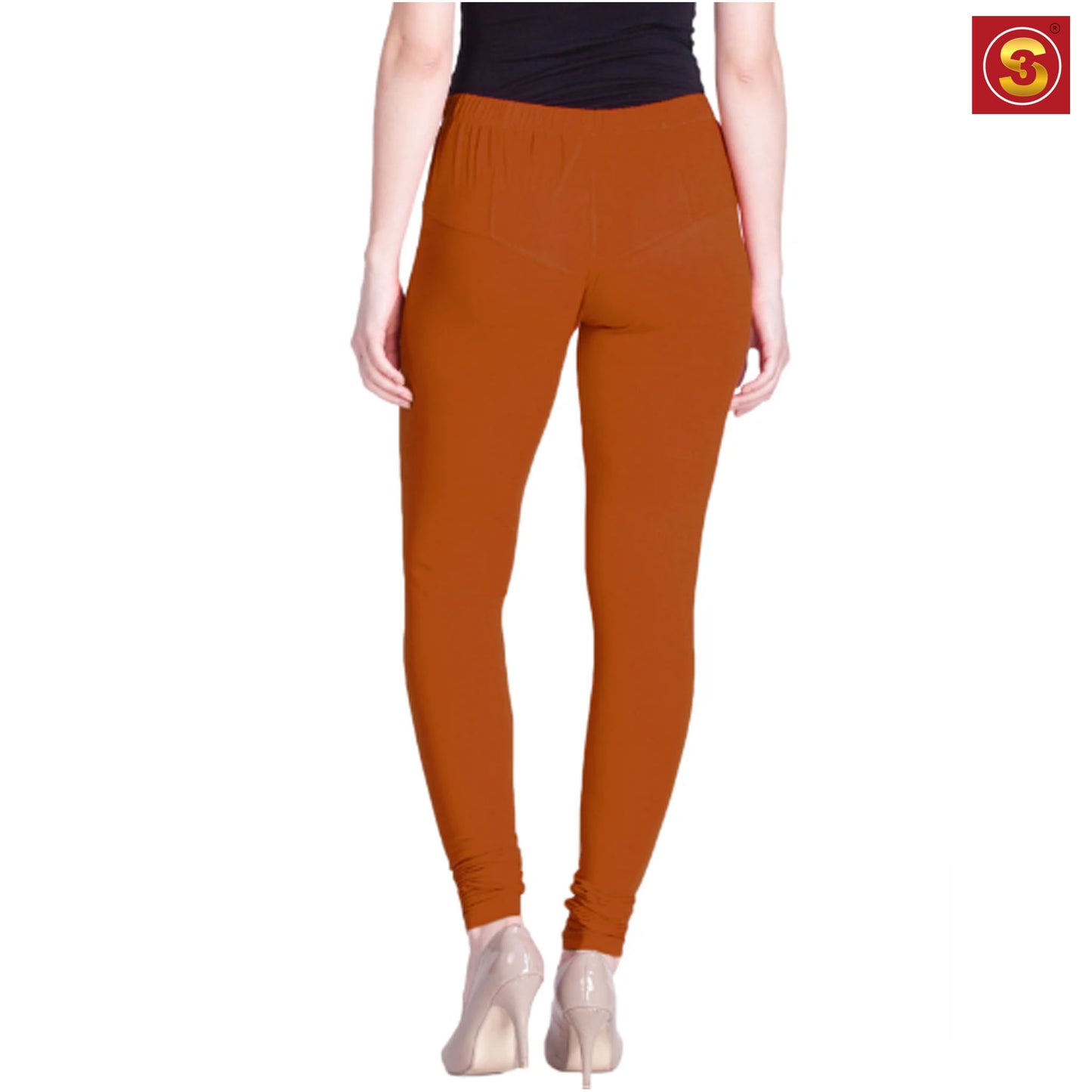 Lyra Orange Premium Churidar Leggings(S3L00073)