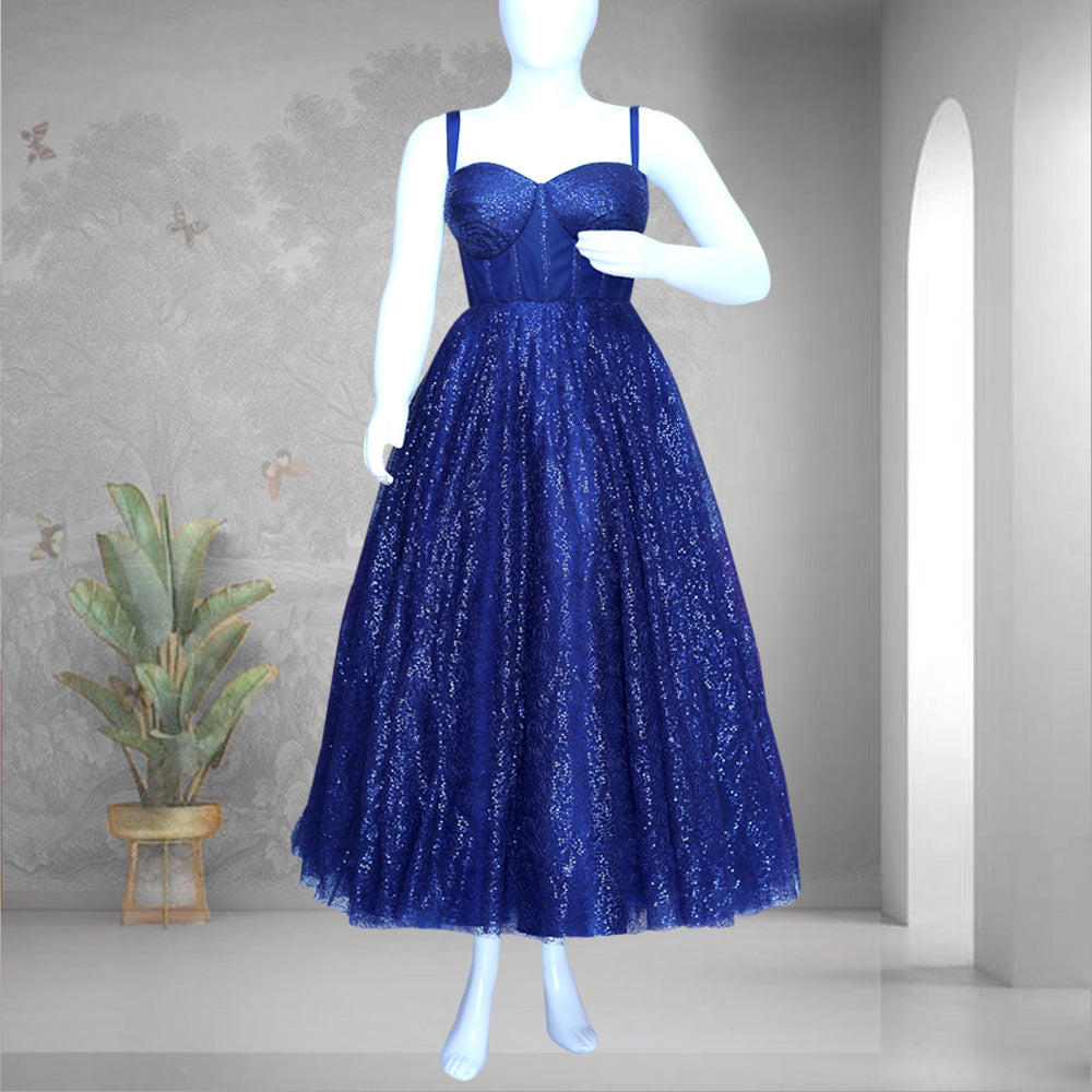 Blue sequin gown