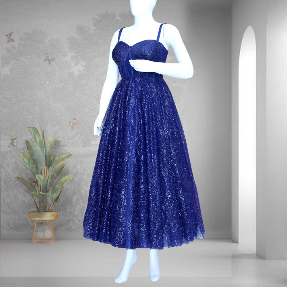 Blue sequin gown