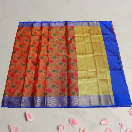 Red and Blue Gadwal Saree | Saree 5