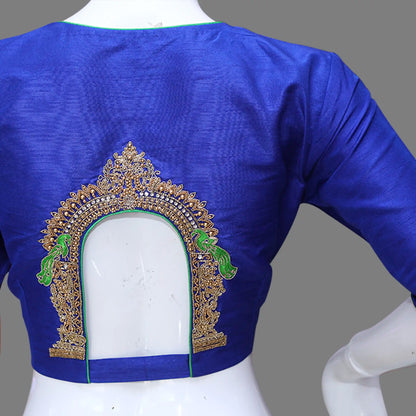 Artistry Unleashed: Designer Blouse Inspired by Thiruvatchi Arch with Exquisite Maggam Handicrafts Work | Heavy Maggam Work