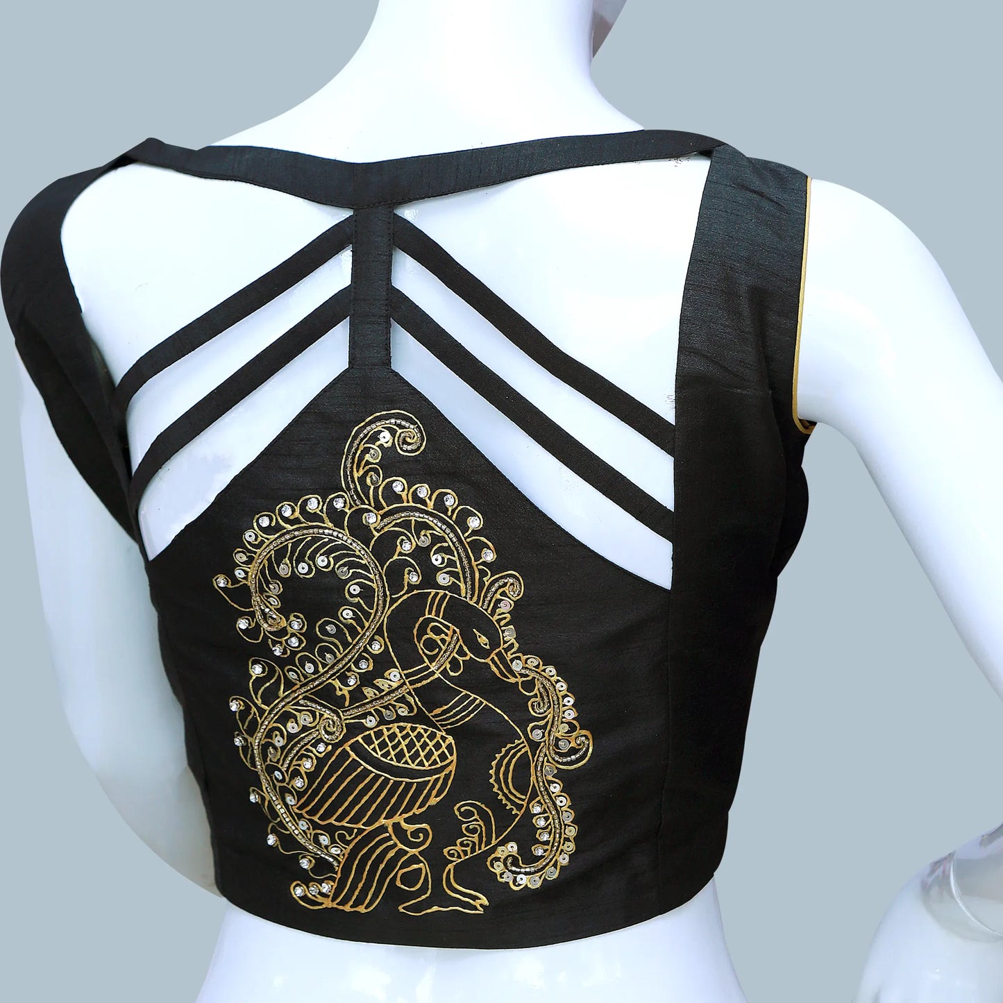 Black Back Maggam Work Designer Blouse | Black Designer