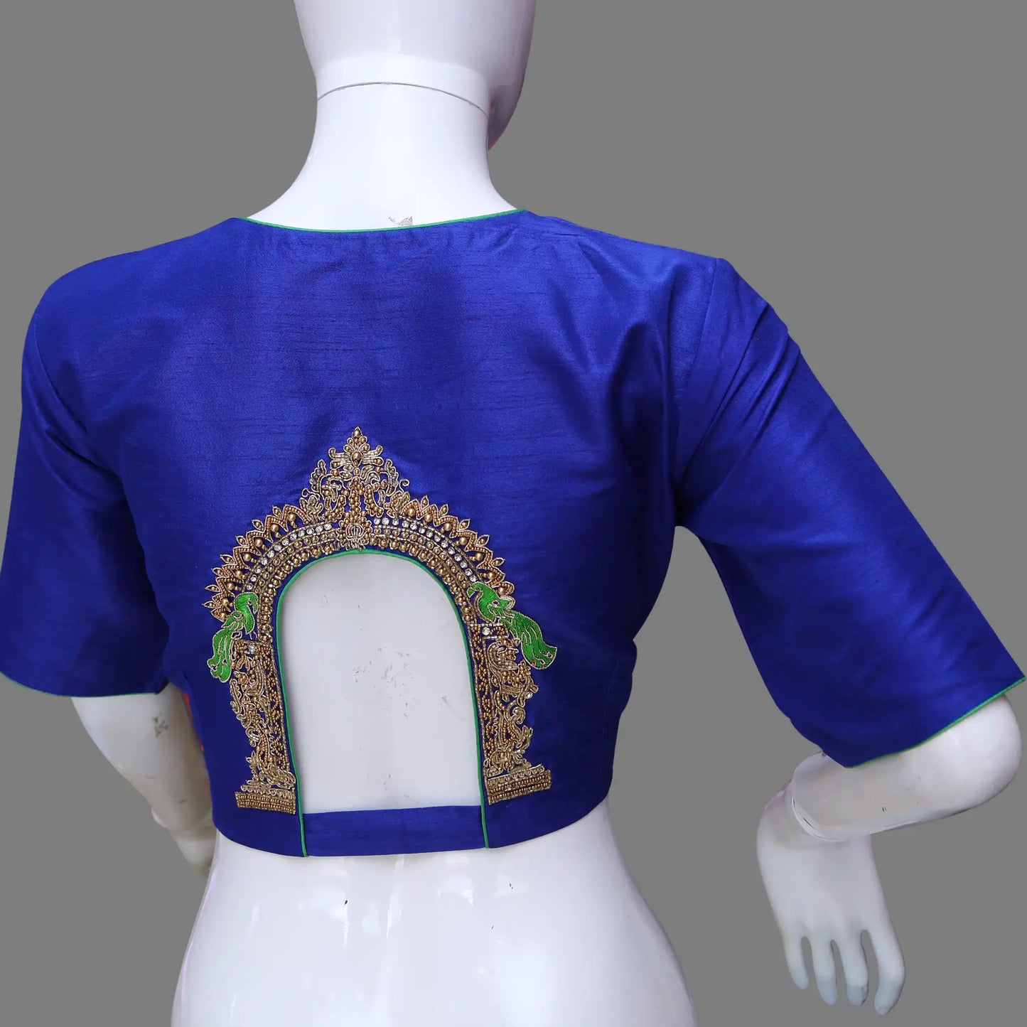 Artistry Unleashed: Designer Blouse Inspired by Thiruvatchi Arch with Exquisite Maggam Handicrafts Work | Heavy Maggam Work