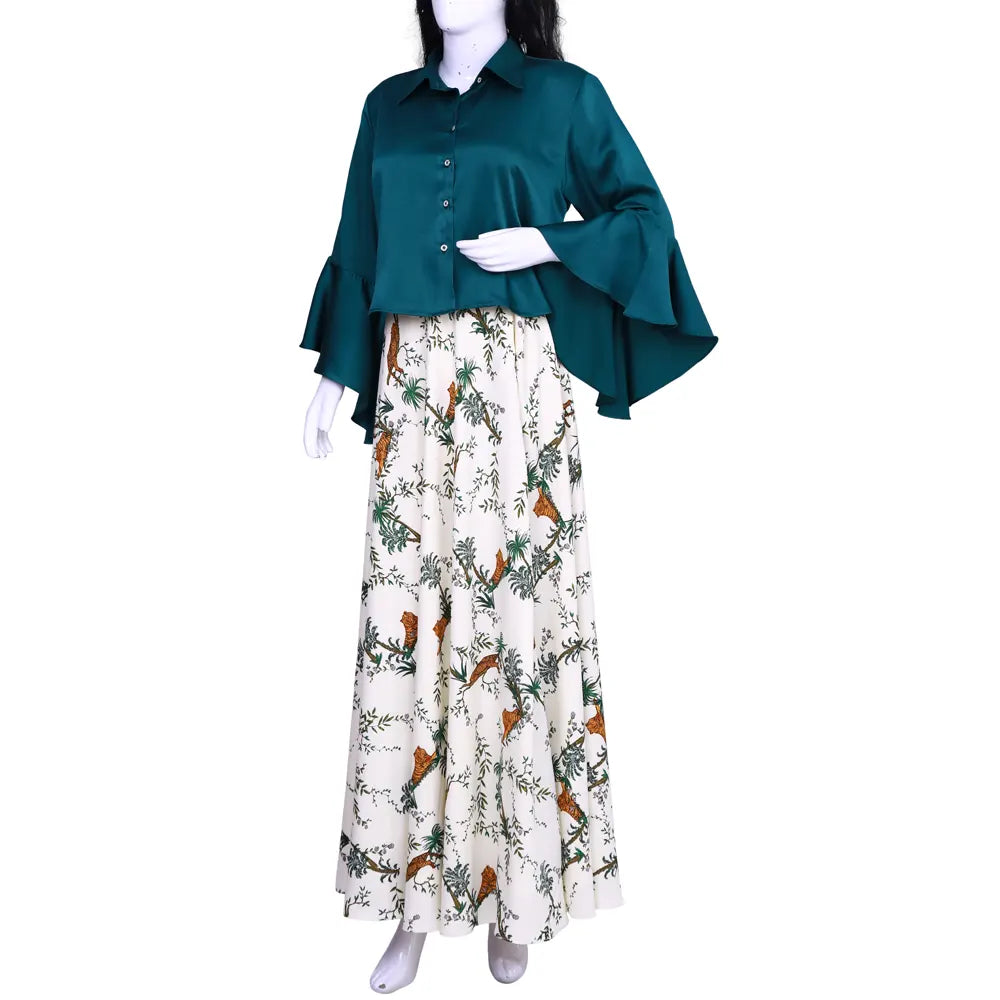 Rayon Digital Printed Croptop & Skirt | Digital Printed