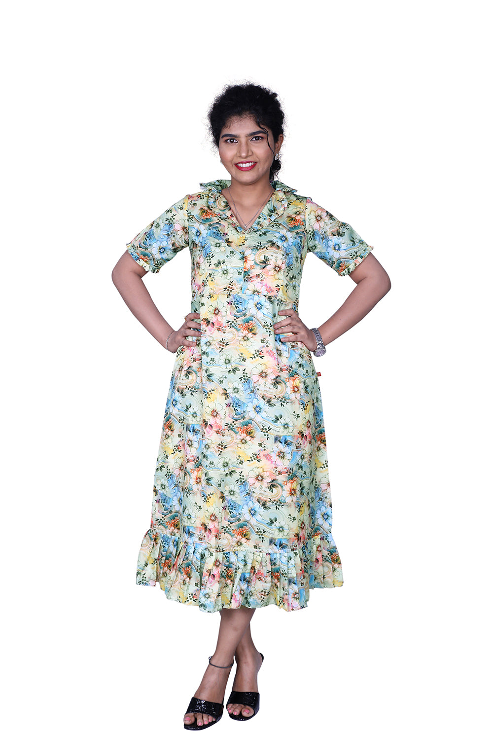 Women Skater Multicolor Dress | S3G905