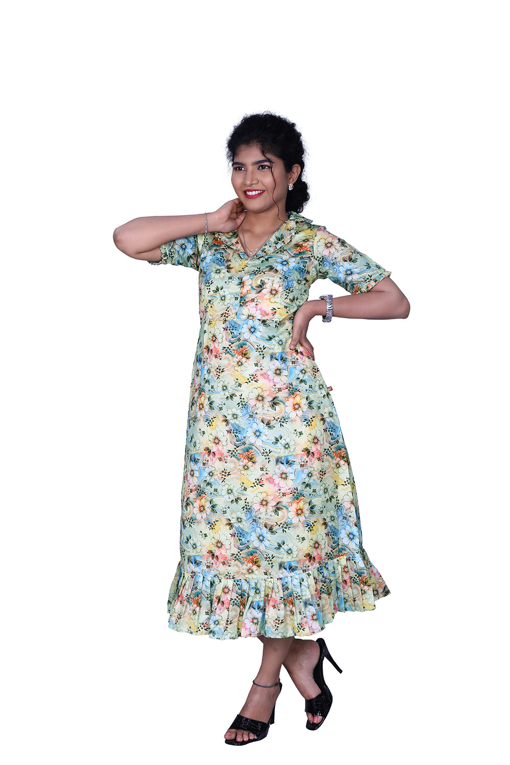 Women Skater Multicolor Dress | S3G905