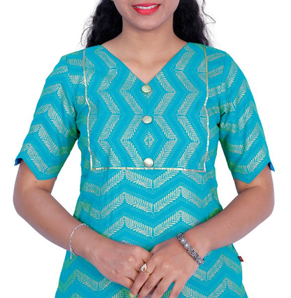 Women Printed Cotton Blend Straight Kurta | S3K320