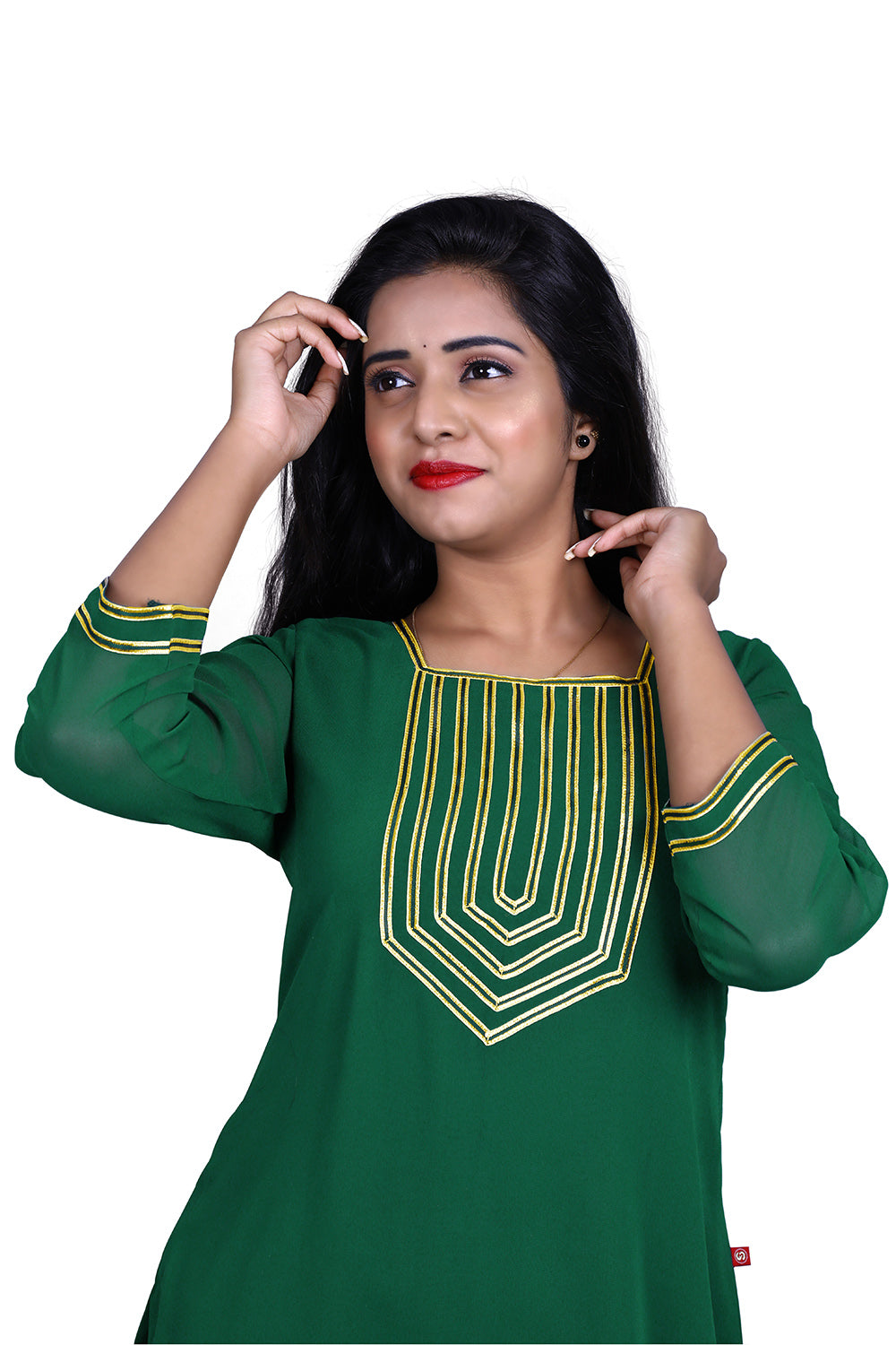 Women Embellished Georgette Straight Kurta | S3K825