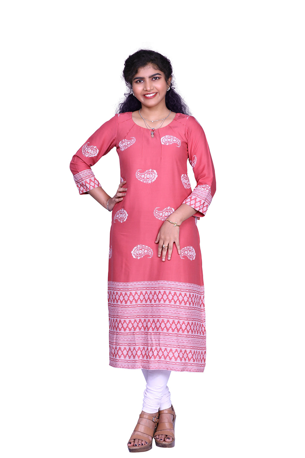 Printed Rayon Straight Kurta | S3K832