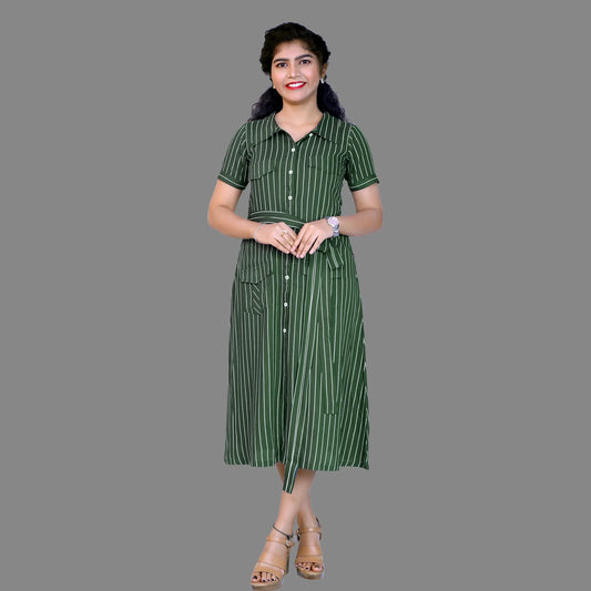 Women Striped A-line Kurta | S3W804