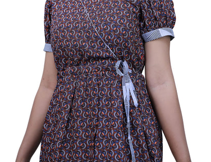 Brown Printed Gown | S3K520