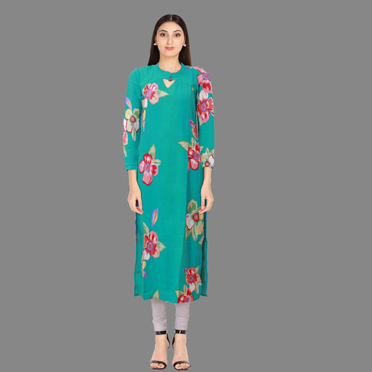 Mint Green Straight Kurta | S3K063