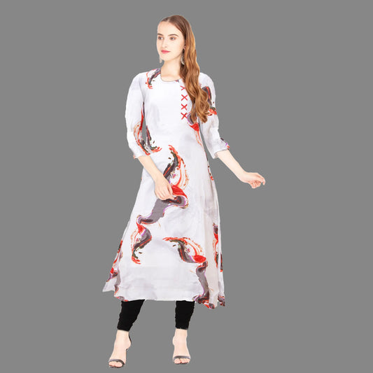 Pearl White Kurta for Women | S3K034