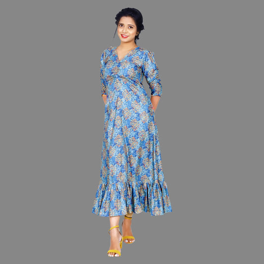 Blue Printed Maxi | S3K907