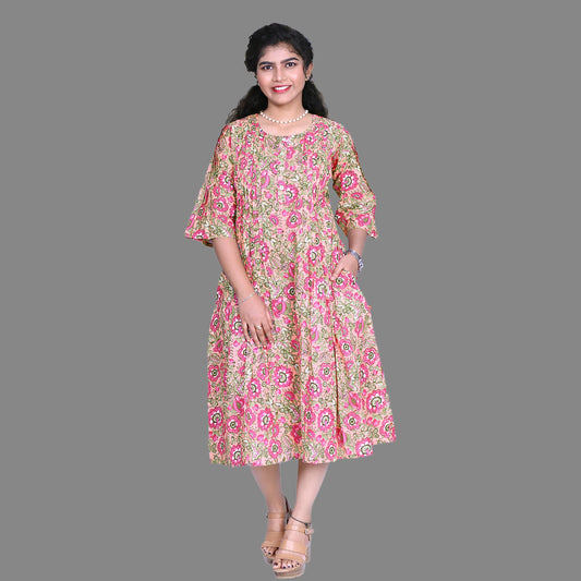 Women Floral Print A-line Kurta | S3K838